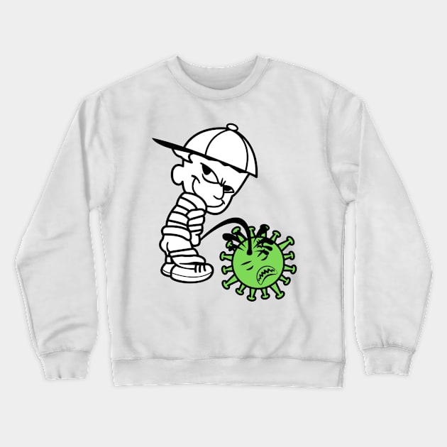 COVID Corona Pee Green 2020 2021 Crewneck Sweatshirt by Auto-Prints